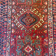 Persian Wool Rug, Colors:  Berry Red and Blue, Sku 033467