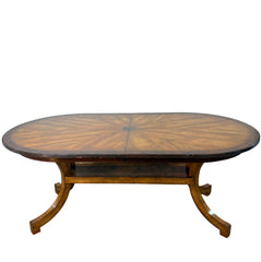 Oval Dining Table w/ Brass Inlay Star, Sku 033092