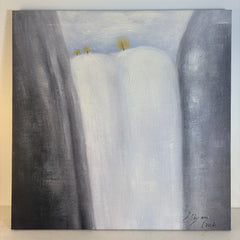 Original Minimalist Abstract Acrylic Painting by Libby Emi, Signed, 2008