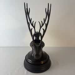 Metal Double Stag Candle Holder Dark Bronze Finish, Sku 033323