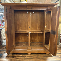 Antique European Solid Oak Wardrobe, Sku 033565