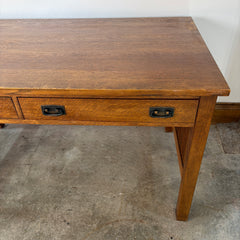Stickley Desk, 2 Pencil Drawers, Traditional Mission Style, Sku 033329