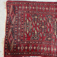Vintage Turkish Rug in Red/Blue, Sku 034027