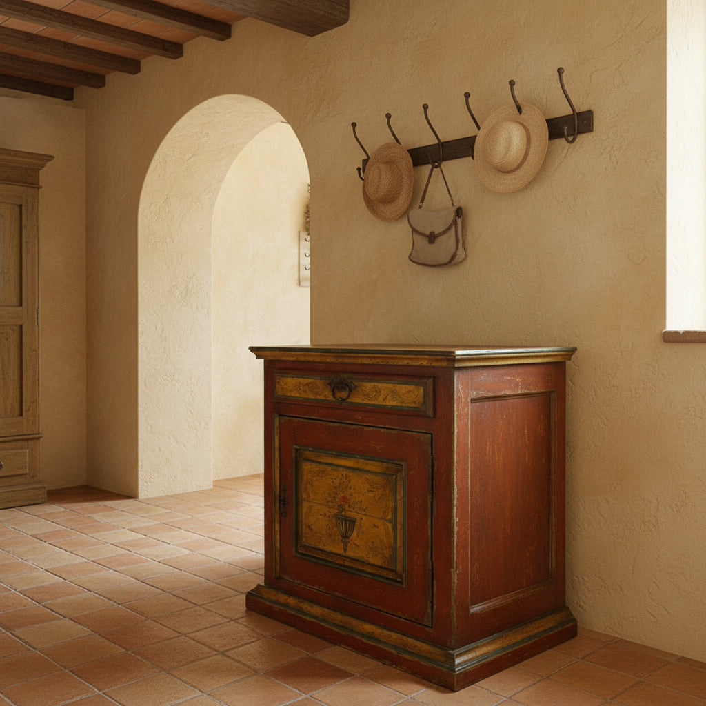 Florentine Style Solid Wood, Paiinted Italian Cabinet, Sku: 033567