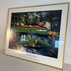 Mark King Limited Edition Serigraph 1990, Desoto Springs Pond Framed in Brass, Sku 033692