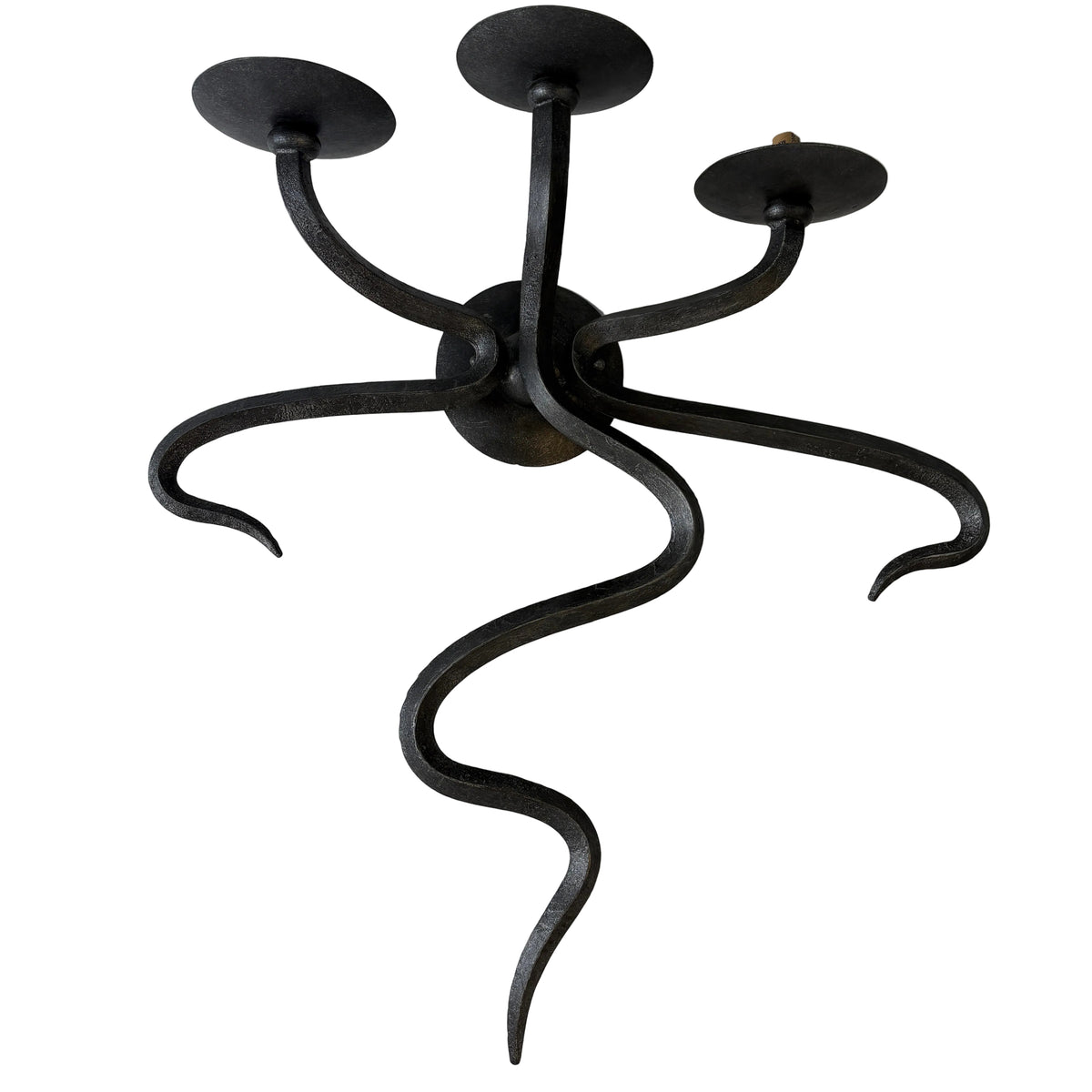 Wall Sconce, Three Arm, Serpent Like Design, Pewter Finish, Sku: 033334