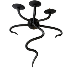 Wall Sconce, Three Arm, Serpent Like Design, Pewter Finish, Sku: 033334