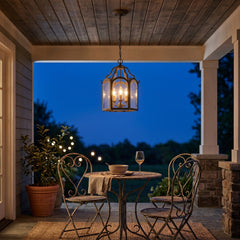 Lantern Style Pendant from Steven Handelman Studios "Alegre" Three Sockets, Sku 034105