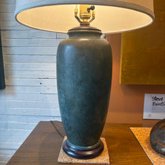 Bronze Table Lamp and Silk Like Shade, Classic Urn Style Base, Sku 033942