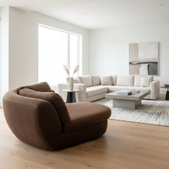 Thayer Coggin 3 Piece Chenille L Shaped Sectional Sofa, Brown, Sku 033633