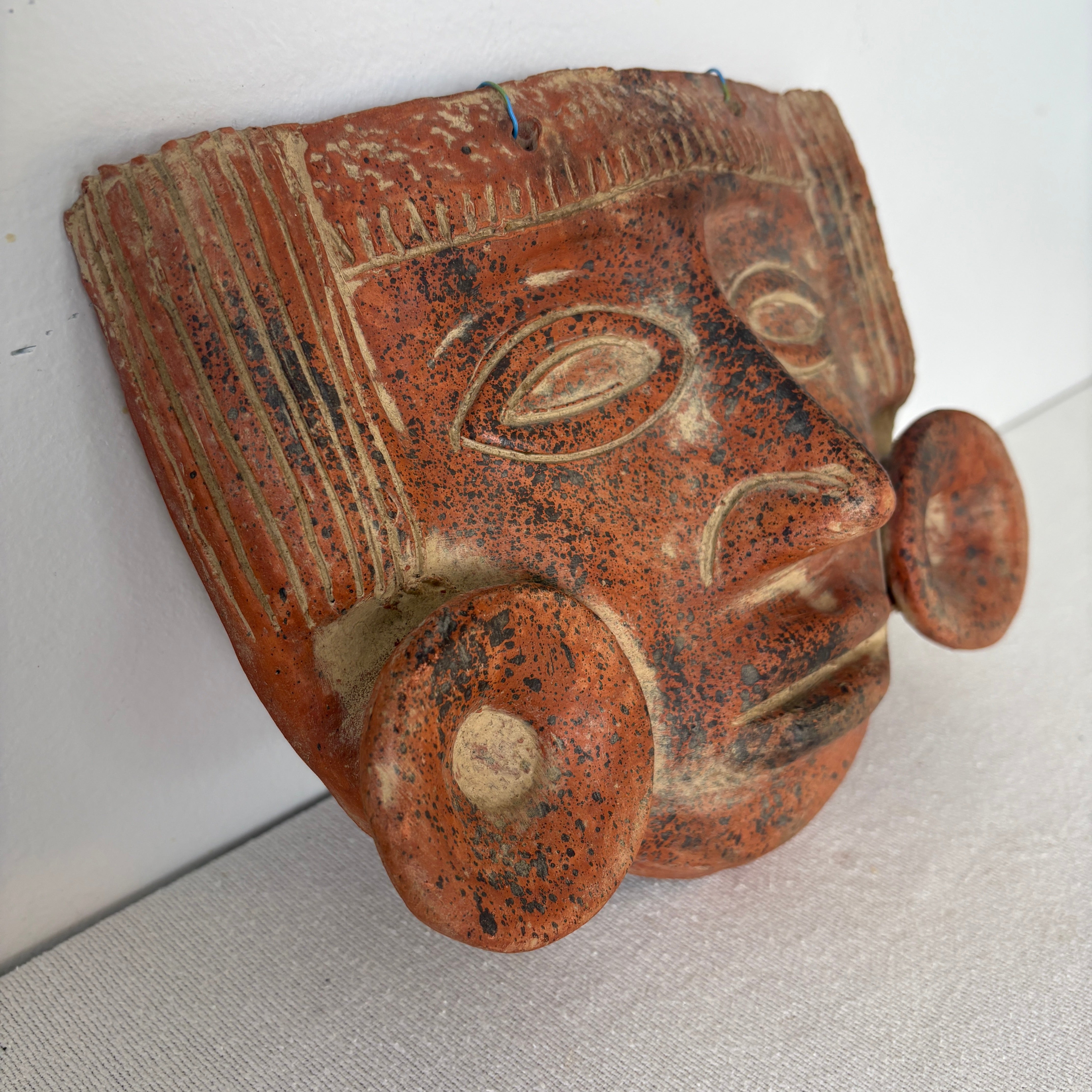 Mayan Terra Cotta Mask, Sku 033059