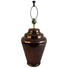 Chapman 1986 Hammered Copper Lamp Base w/ Brass Accents, Shade not included, Sku 033989.