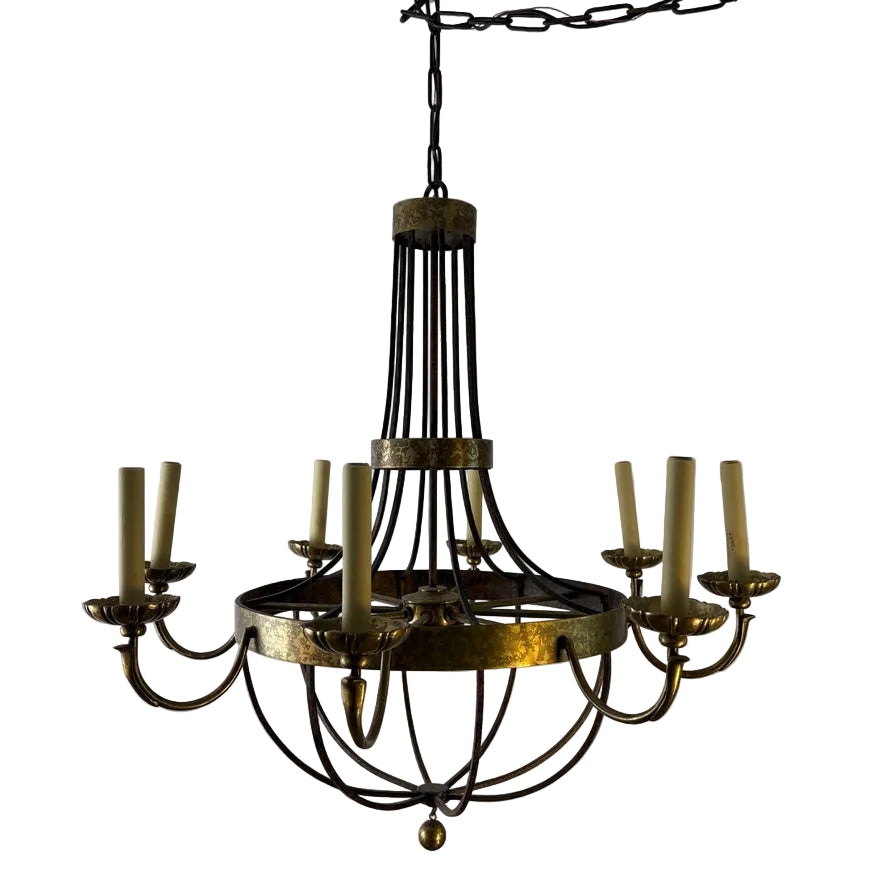Chandelier, Eight-Arm, Mixed Metal Finish, Mottled Patina, Sku: 033331