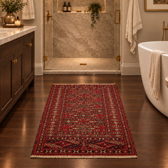 Vintage Turkish Rug in Red/Blue, Sku 034027