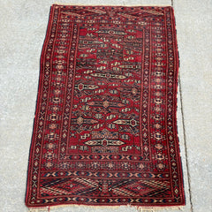 Vintage Turkish Rug in Red/Blue, Sku 034027