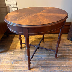 Faux Bamboo X Base Radiant Top Oval Side Table, Sku 034036