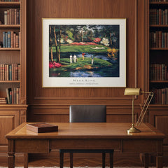 Mark King Limited Edition Serigraph 1990, Desoto Springs Pond Framed in Brass, Sku 033692