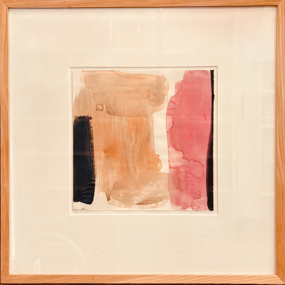 "Bubblegum" Watercolor on Paper by Sunny Gibbons, Framed & Matted Sku: 033394
