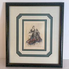 Original Signed & Framed Etching by Louis Icart, "Woman with a Child on her Lap", Sku 033756