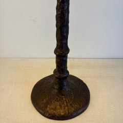 Handcrafted Wrought Iron Table Lamp with Paper Shade in a Burnished Finish, Sku 033901