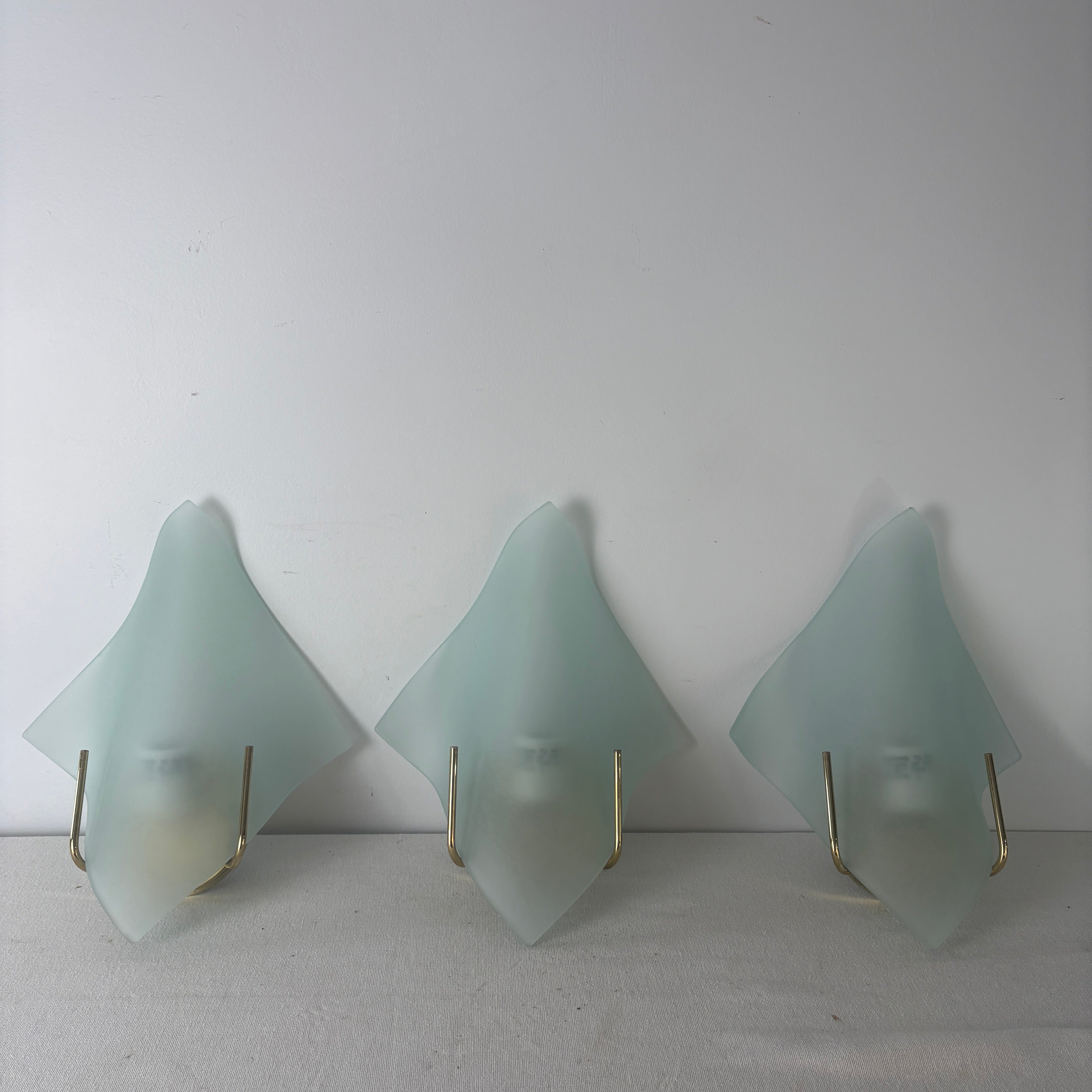 1990's Boyd Handkerchief Glass Wall Sconce, Matte Finish, Sku 033071