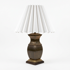 Brass Table Lamp Traditional Style, Fluted Linen Shade, Sku 034076