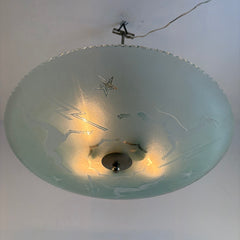 30's Swedish Art Deco Crystal Glass Chandelier, Possibly Orrefors, Sku 034034