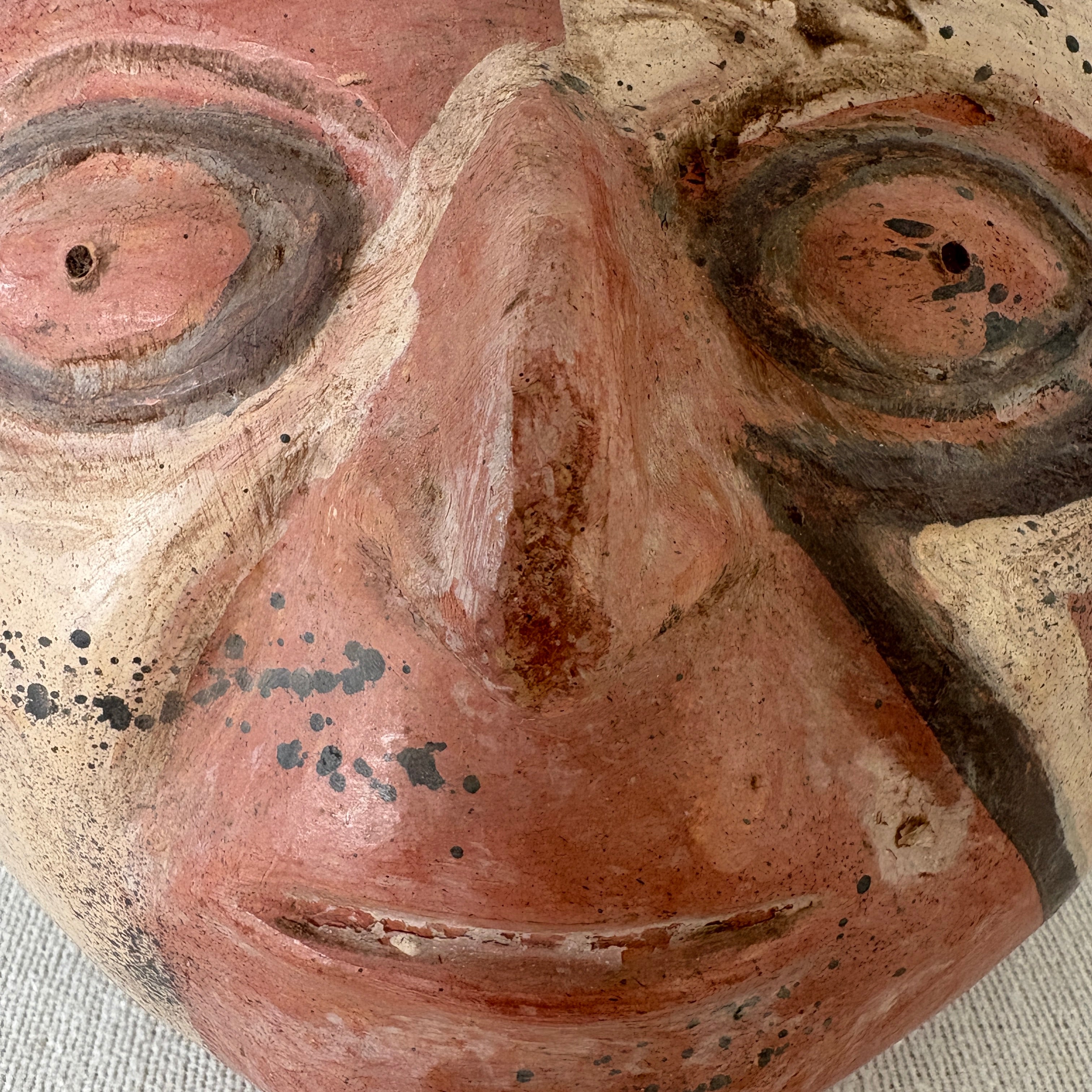 Ceramic Tribal Mask, Hand Crafted, Rustic, Sku: 033061