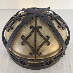 Hacienda Lights Hand Forged Iron, Three Light Ceiling Mount w/ Natural Mica, Sku: 033651