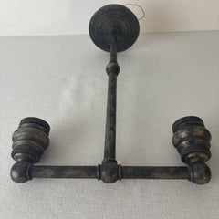 BZ Visual Comfort Ceiling Mount Double Arm Fixture Gunmetal Finish, Sku 033326