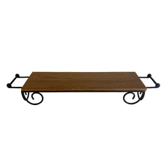 Wrought Iron & Wood Tray, Sku 033739