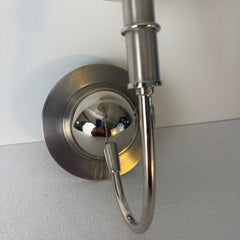 Currey and Company Silver Tone Wall Sconce with Ivory Paper Shade, Sku 033328