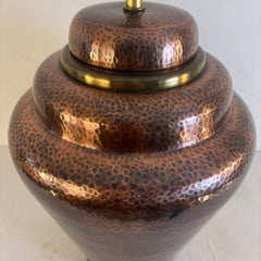 Chapman 1986 Hammered Copper Lamp Base w/ Brass Accents, Shade not included, Sku 033989.