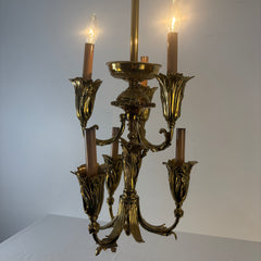 Antique Brass Chandelier with Six Arms, Sku: 033550