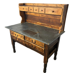 Primitive Possum Belly Wood/Metal Flour Bin Hutch, Sku: 033447
