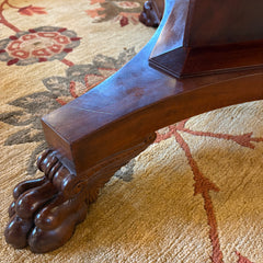 Antique American Empire Mahogany Clawfoot Pedestal Table, Sku 033822