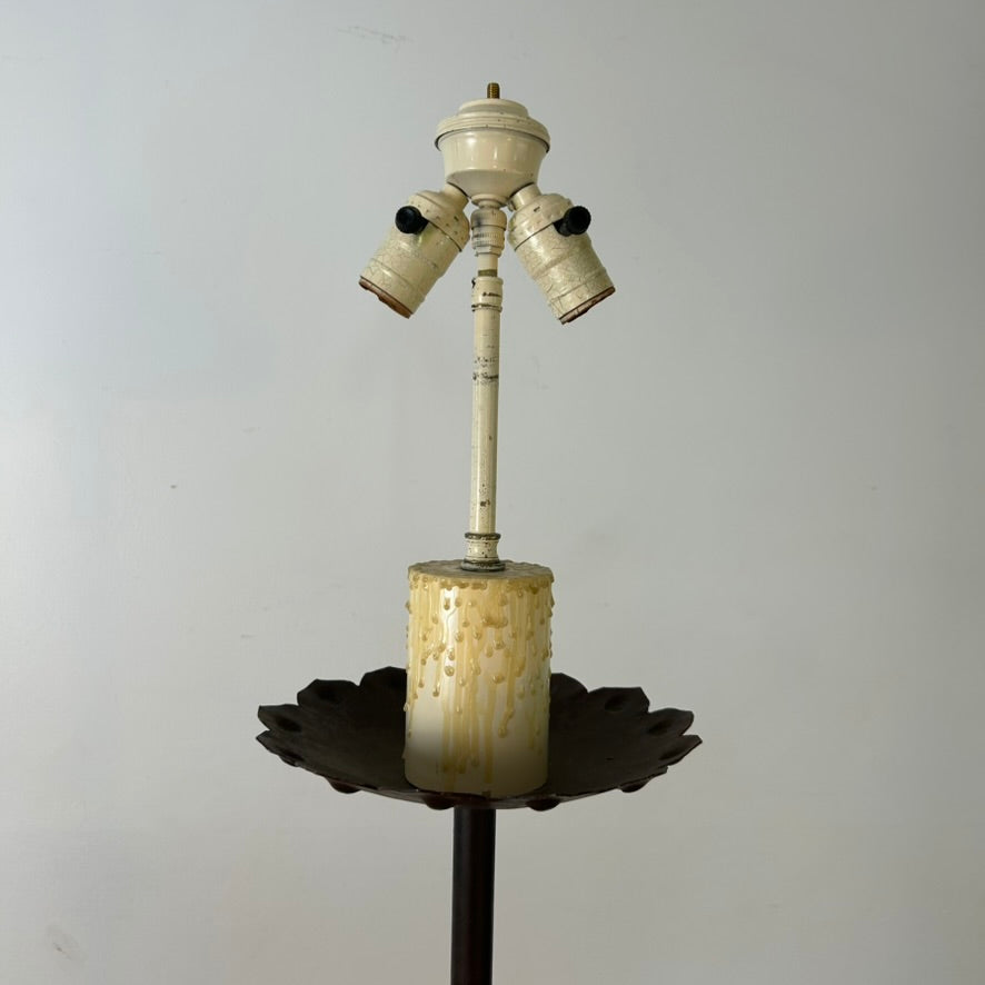 Floor Lamp with Glass Table, Two Socket, Vintage, sku: 032954
