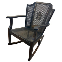 Mayhew Cane and Wood Rocking Chair, Lovely Dark Finish, Cane is in Remarkable Condition for Age, Sku 033799