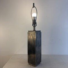 BZ Visual Comfort Square Brushed Steel Table Lamp