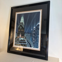 Original Framed Serigraph by Robert Hoppe, "Rooftop", Sku 033753