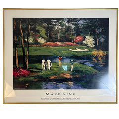 Mark King Limited Edition Serigraph 1990, Desoto Springs Pond Framed in Brass, Sku 033692
