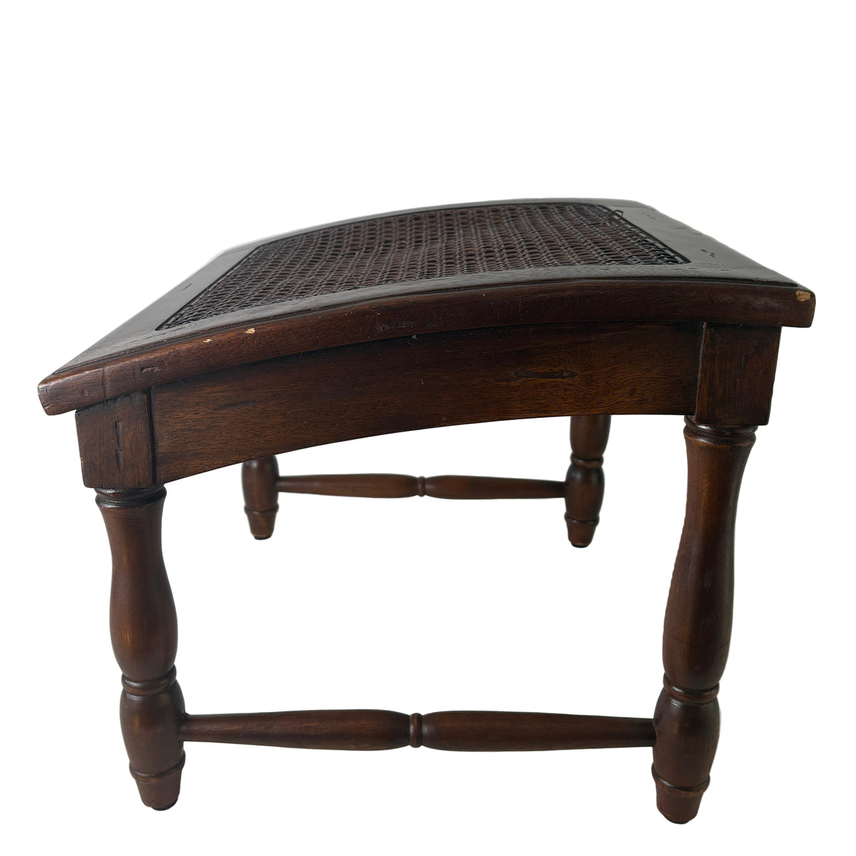 Wood & Cane Arched Footstool, Sku: 033082