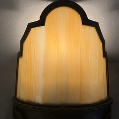 Pair of Stained Glass and Bronze Analita Wall Sconces, Sku 034138