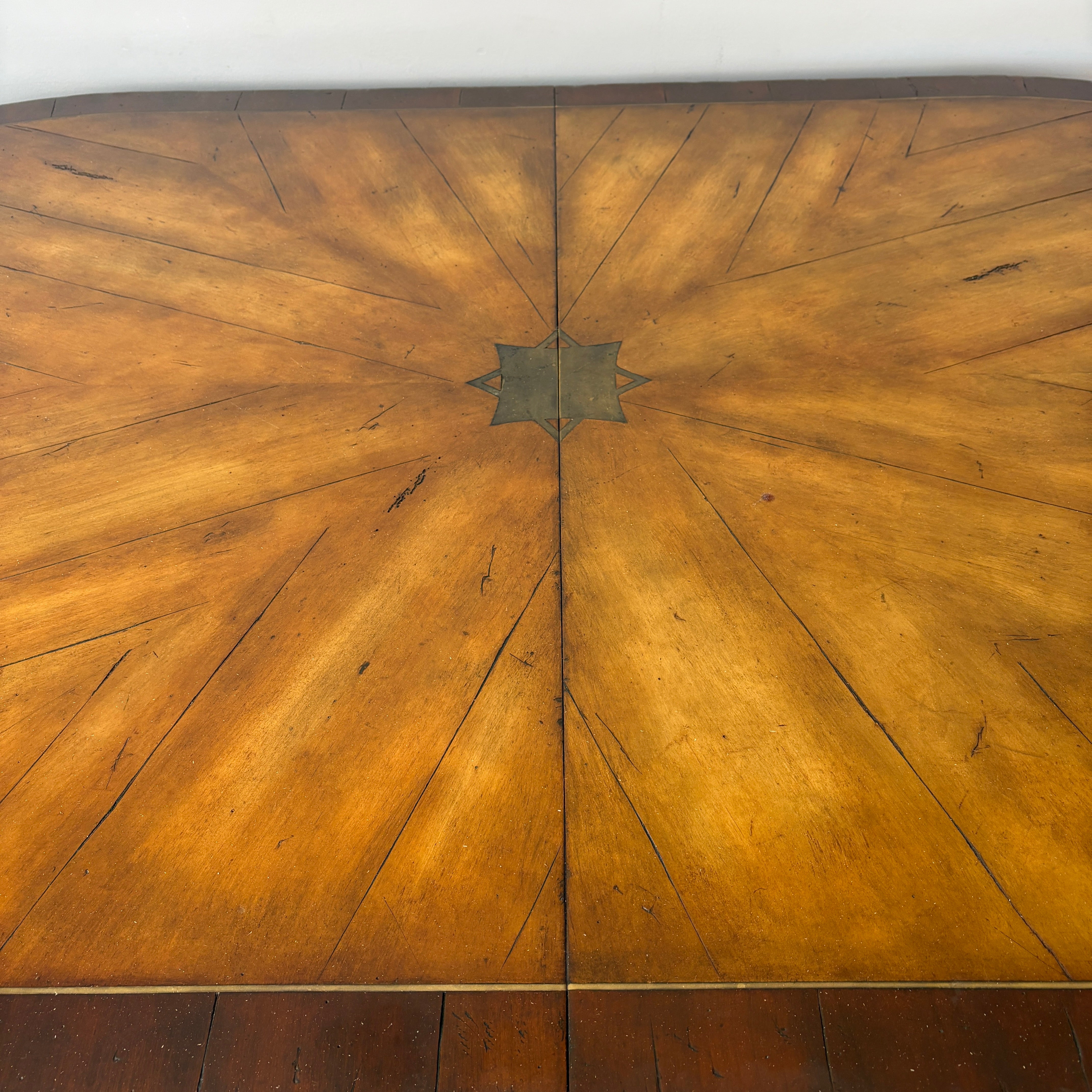 Oval Dining Table w/ Brass Inlay Star, Sku 033092