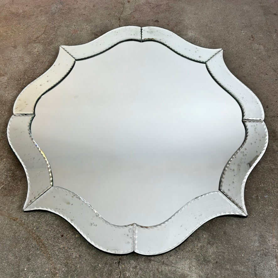 Currey & Co. Beveled Glass Wall Mirror with Scalloped Edges