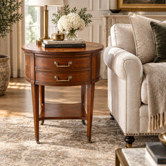 Hekman Round Side Table w/ Elegant Hardware, Sku 034006