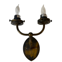 Great British Lighting Company Double Arm Wall Sconce Mottled Lacquered Brass Finish, Sku 033485