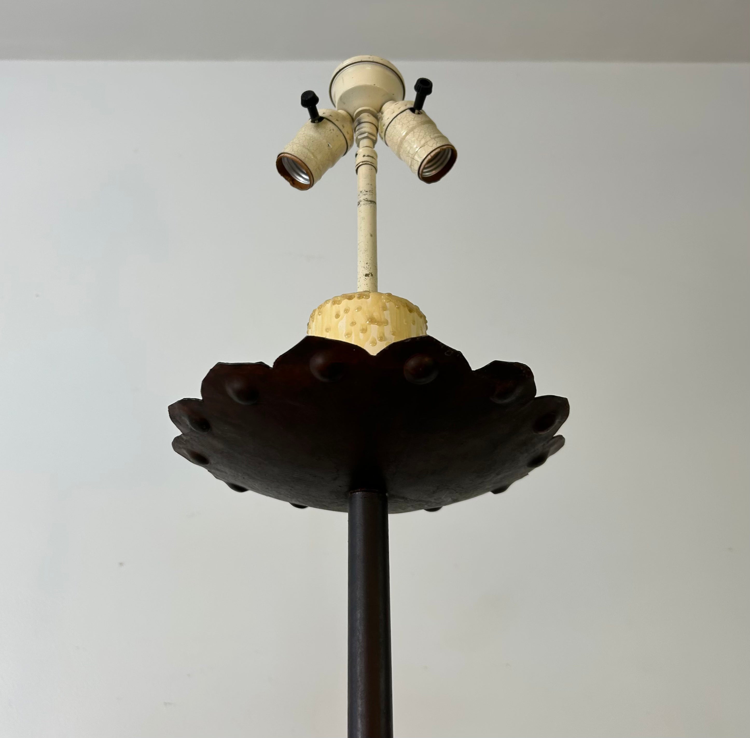 Floor Lamp with Glass Table, Two Socket, Vintage, sku: 032954