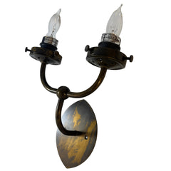 Great British Lighting Company Double Arm Wall Sconce Mottled Lacquered Brass Finish, Sku 033485