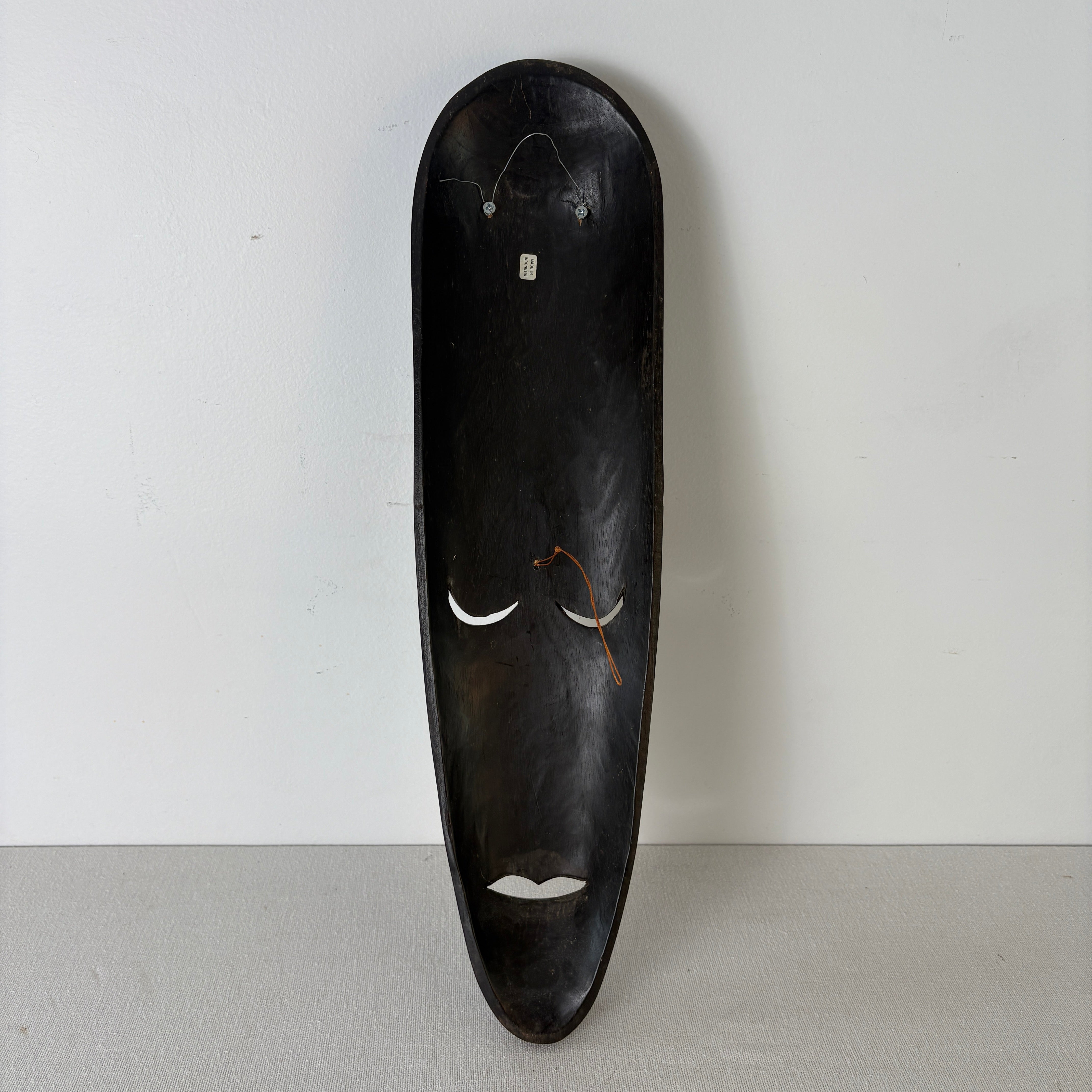Tall Indonesian Tribal Mask w/ Mother of Pearl Inlay, Sku 033057